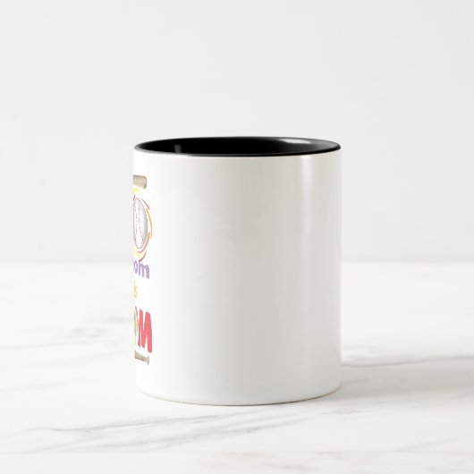 Er Got es von seiner Mama, Baseball Sport Sprichwo Zweifarbige Tasse (Mittel)