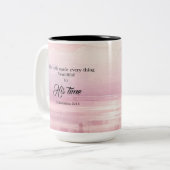 Er hat alles wunderschöne Aquarell Sonnenuntergang Zweifarbige Tasse (Vorderseite Links)