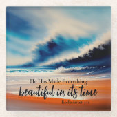 Er hat alles wunderschönen Untersetzer aus Glas ge (Vorderseite)