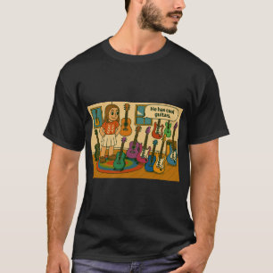 Er hat coole Gitarren T-Shirt