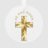 Er hat das religiöse Goldene Kreuz erwischt Ornament (Rückseite)