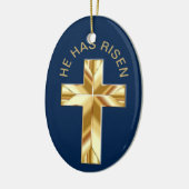 Er hat das religiöse Goldene Kreuz-Osterreich ausg Keramik Ornament (Links)