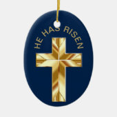 Er hat das religiöse Goldene Kreuz-Osterreich ausg Keramik Ornament (Vorne)