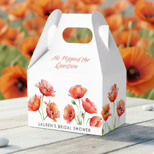 Er hat die Frage gestellt Mohnblumen Brautparty Geschenkschachtel