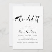 Er hat es Abschluss eingeladen Einladung (Vorderseite)