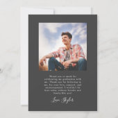 Er hat es bei der Ankündigung des Abschlusses "Cha (Rückseite)