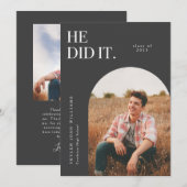 Er hat es bei der Ankündigung des Abschlusses "Cha (Vorne/Hinten)