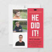 ER HAT ES GETAN! Ankündigung von Abschlüssen mit B (Vorderseite)