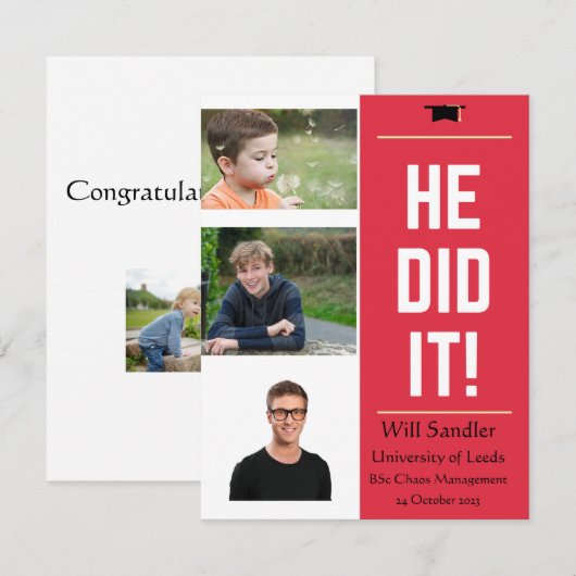 ER HAT ES GETAN! Ankündigung von Abschlüssen mit B (Vorne/Hinten)