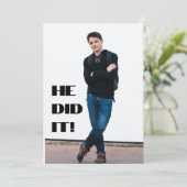 Er hat es getan! Ankündigung von Foto Abschluss (Stehend Vorderseite)