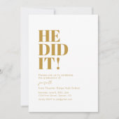 Er hat es getan! Vorlage für die Einladung der Prü (Vorderseite)