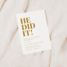 Er hat es getan! Vorlage für die Einladung der Prü