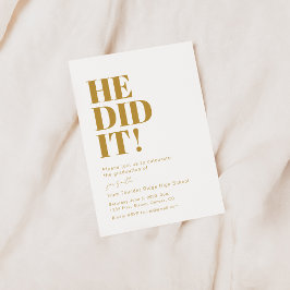 Er hat es getan! Vorlage für die Einladung der Prü