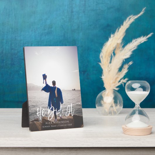 Er hat es moderne Script Abschluss Foto Fotoplatte (Seite)