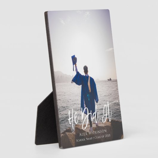 Er hat es moderne Script Abschluss Foto Fotoplatte (Seite)