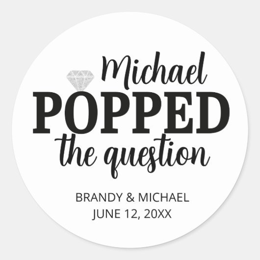 Er hat gefragt Sticker | Silber Diamant (Vorderseite)