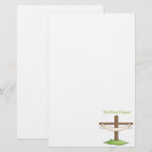 Er hat gestiegenes Kreuz Briefpapier (Vorne/Hinten)