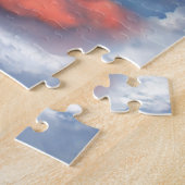 Er hat gestiegenes schroffes Kreuz mit Wolken Puzzle (Seite)