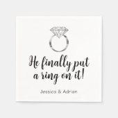 Er hat ihr endlich einen Ring angesteckt Diamant-V Serviette (Vorderseite)