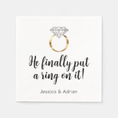Er hat ihr endlich einen Ring angesteckt Diamant-V Serviette (Vorderseite)