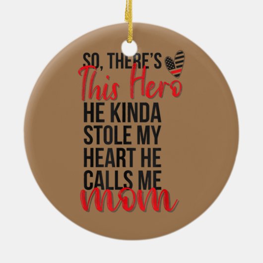 Er hat mir die Mama eines Feuerwehrmanns gestohlen Keramik Ornament (Hinten)