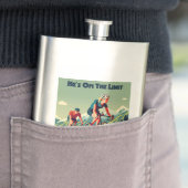 Er hat nur eine begrenzte Zeit, um Frauen mit dem Flachmann (Beispiel)