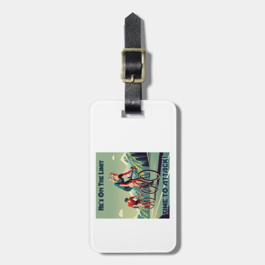 Er hat nur eine begrenzte Zeit, um Frauen mit dem Gepäckanhänger (Vorderseite vertikal)