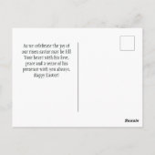 Er hat RISEN Bible Verse Tulips Osterfeier Postkarte (Rückseite)