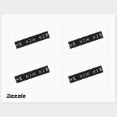 Er hat sein Retro Label Grafik Rechteckiger Aufkleber (Blatt)