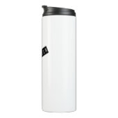 Er hat sein Retro-Schwarzes Label Thermosbecher (Nach rechts gedreht)