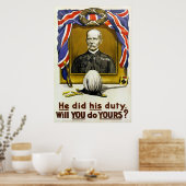 Er hat seine Pflicht getan Poster (Küche)