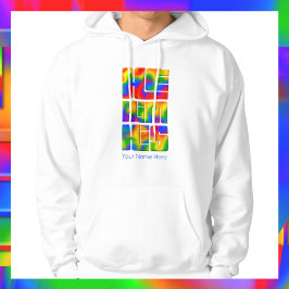 Er hat seine Pronouns-Rainbow-Gefärbte Krawatte Hoodie