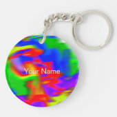 Er hat seine Pronouns-Rainbow-Gefärbte Krawatte Schlüsselanhänger (Rückseite)