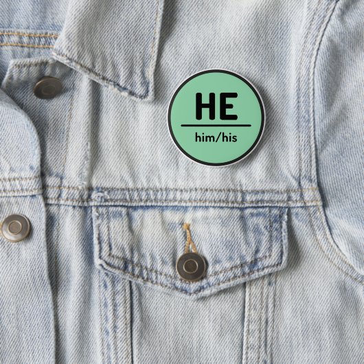 Er hat seinen Pronoun Button - Grün (Beispiel)