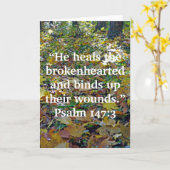 "Er heilt das gebrochene Herz"... Karte (Gelbe Blume)