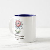 Er heilt die verzweifelte Christliche Schrift Zweifarbige Tasse (Vorderseite Links)