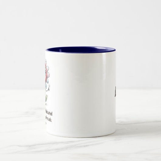 Er heilt die verzweifelte Christliche Schrift Zweifarbige Tasse (Mittel)