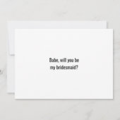 Er heiratet mich mit einer Hochzeitskarte. Karte (Rückseite)