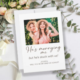 Er heiratet mich und bleibt beim Foto unserer Trau Einladung