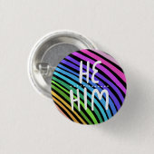 ER/HIM Pronouns farbenfroher handgezeichneter Rege Button (Vorne & Hinten)