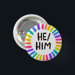 ER/HIM Pronouns Rainbow Bright Circle Ring Button<br><div class="desc">Dekorieren Sie Ihr Outfit mit diesem coolen Kunstknopf. Sie können ihn anpassen und auch Text hinzufügen. Karo in meinem Shop für viel mehr Farben und Muster! Lass mir Bescheid,  wenn du auch etwas Gewohntes willst.</div>