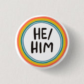 ER/HIM Pronouns Rainbow Soft Circle Ring Button (Vorderseite)