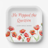 Er hob das Brautparty "Frage Poppy Blume" auf Pappteller (Vorderseite)