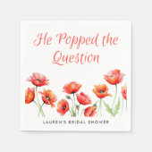 Er hob das Brautparty "Frage Poppy Blume" auf Serviette (Vorderseite)