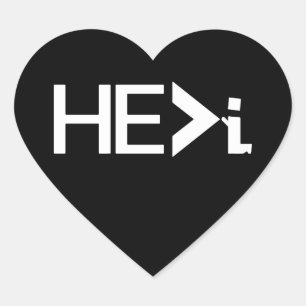 ER>I KNNELING PRAYING - ER GRÖSSER ALS WEISS Herz-Aufkleber