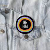 ER IHM farbenfrohe Gender Rainbow Circle Pronouns Button (Beispiel)