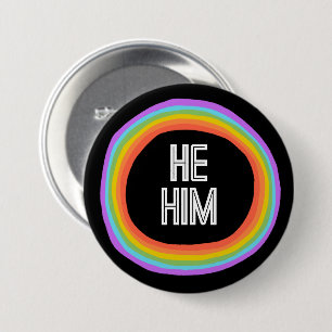 ER IHM farbenfrohe Gender Rainbow Circle Pronouns Button