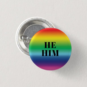 Er, Ihm, Pronouns Lgbtq Lgbt Rainbow Colors Button