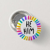 ER/IHM Pronouns Rainbow Handlett Pride Button (Vorne & Hinten)