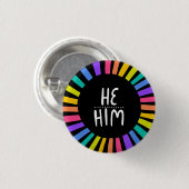 ER/IHM Pronouns Rainbow Handlett Pride Button (Vorne & Hinten)